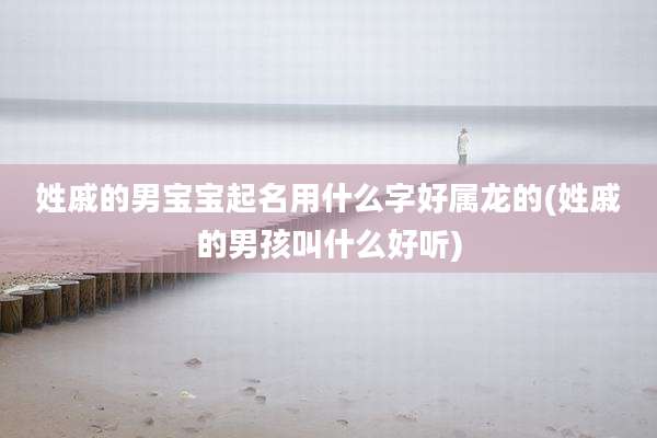 姓戚的男宝宝起名用什么字好属龙的(姓戚的男孩叫什么好听)