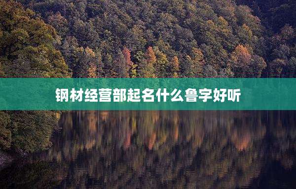 钢材经营部起名什么鲁字好听