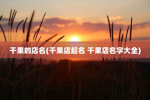 干果的店名(干果店起名 干果店名字大全)