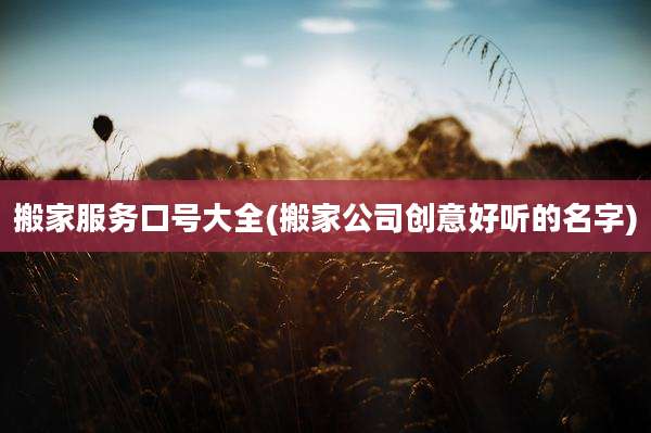 搬家服务口号大全(搬家公司创意好听的名字)