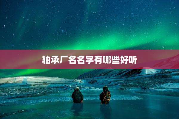 轴承厂名名字有哪些好听