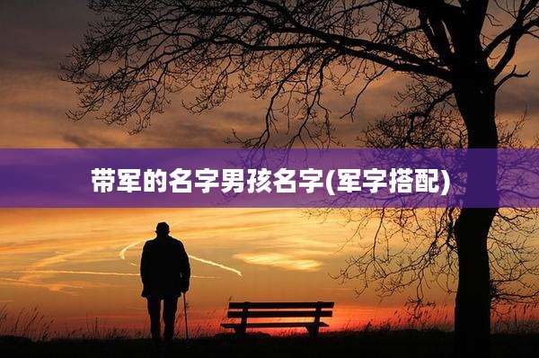 带军的名字男孩名字(军字搭配)