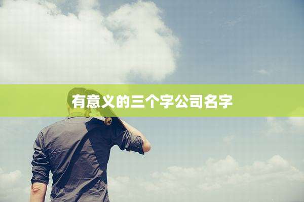 有意义的三个字公司名字
