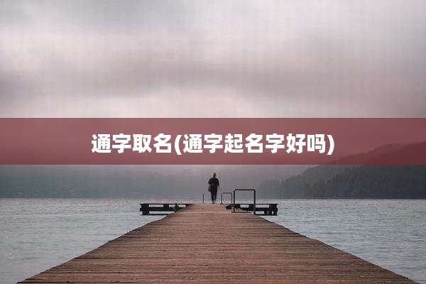 通字取名(通字起名字好吗)