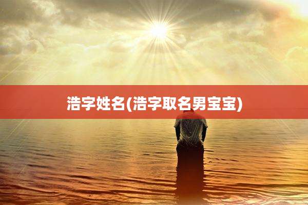 浩字姓名(浩字取名男宝宝)