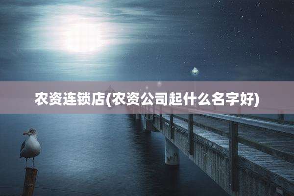 农资连锁店(农资公司起什么名字好)