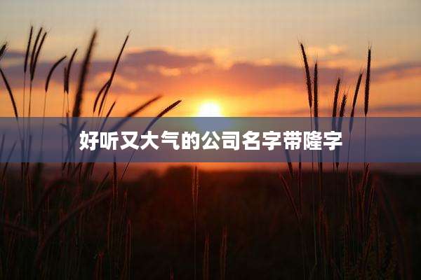 好听又大气的公司名字带隆字