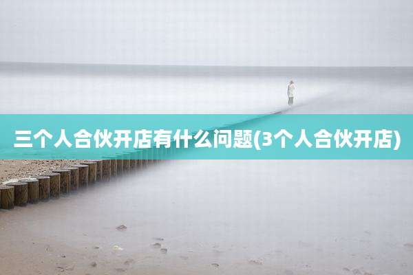 三个人合伙开店有什么问题(3个人合伙开店)