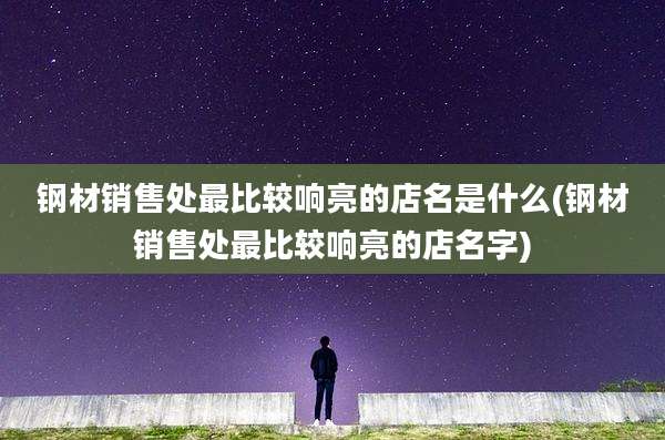 钢材销售处最比较响亮的店名是什么(钢材销售处最比较响亮的店名字)