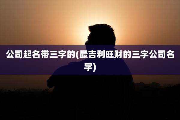 公司起名带三字的(最吉利旺财的三字公司名字)