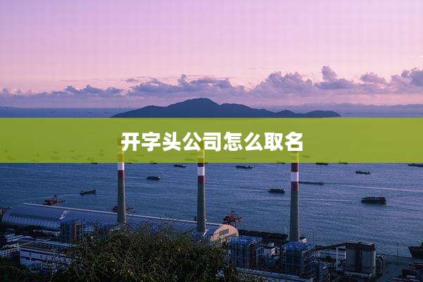 开字头公司怎么取名