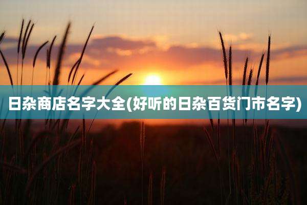 日杂商店名字大全(好听的日杂百货门市名字)