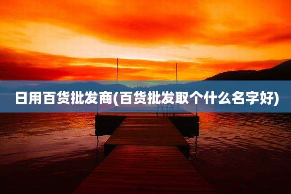 日用百货批发商(百货批发取个什么名字好)