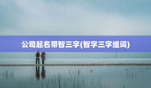 公司起名带智三字(智字三字组词)