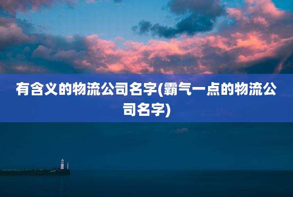 有含义的物流公司名字(霸气一点的物流公司名字)