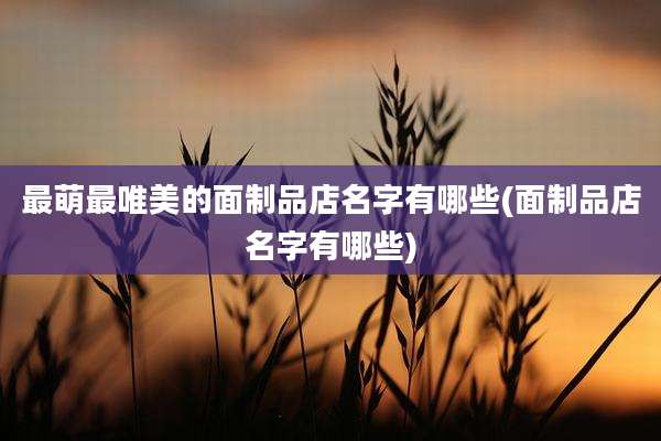 最萌最唯美的面制品店名字有哪些(面制品店名字有哪些)