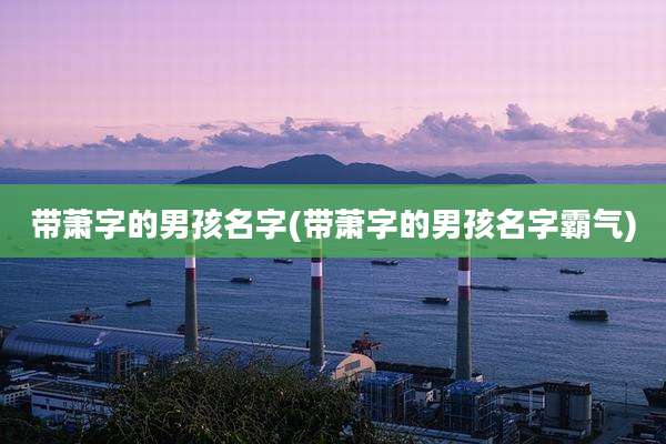 带萧字的男孩名字(带萧字的男孩名字霸气)
