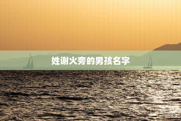 姓谢火旁的男孩名字