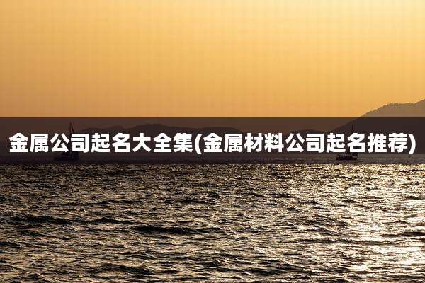 金属公司起名大全集(金属材料公司起名推荐)