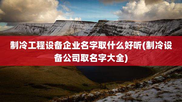 制冷工程设备企业名字取什么好听(制冷设备公司取名字大全)
