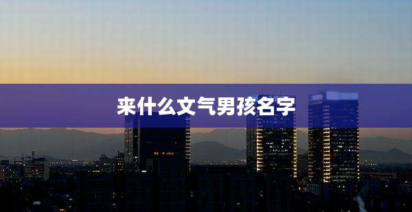 来什么文气男孩名字