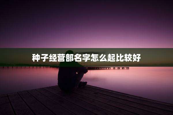 种子经营部名字怎么起比较好