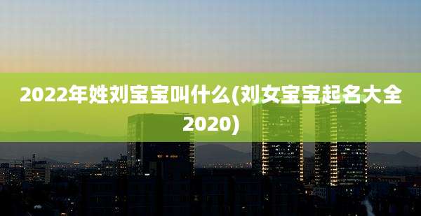 2022年姓刘宝宝叫什么(刘女宝宝起名大全2020)