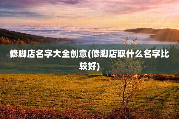 修脚店名字大全创意(修脚店取什么名字比较好)