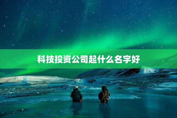 科技投资公司起什么名字好