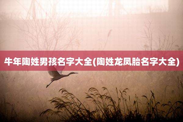牛年陶姓男孩名字大全(陶姓龙凤胎名字大全)
