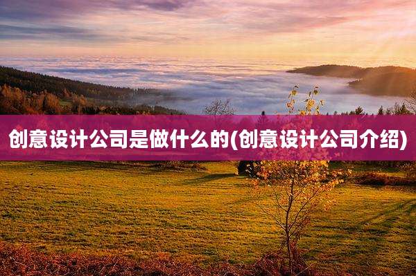 创意设计公司是做什么的(创意设计公司介绍)