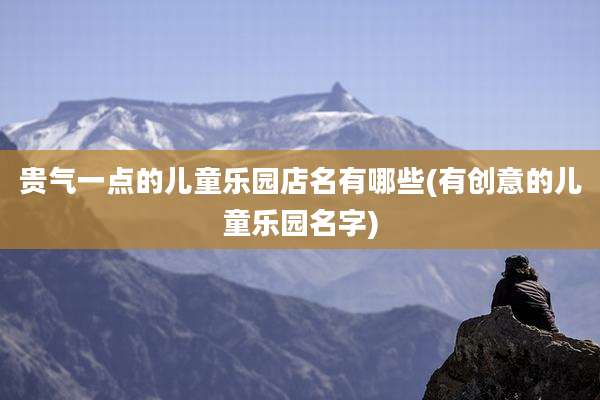 贵气一点的儿童乐园店名有哪些(有创意的儿童乐园名字)