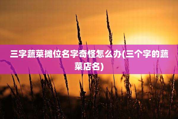 三字蔬菜摊位名字奇怪怎么办(三个字的蔬菜店名)