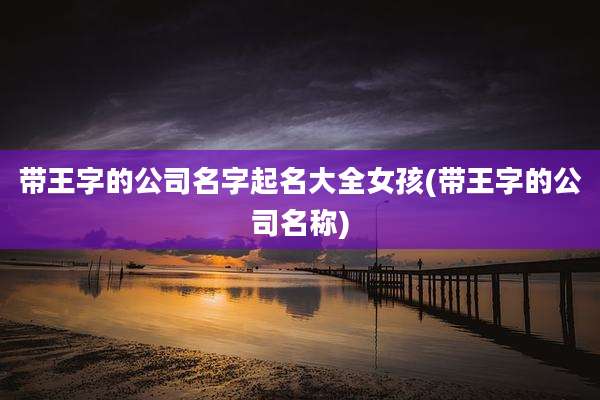 带王字的公司名字起名大全女孩(带王字的公司名称)