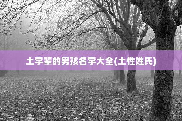土字辈的男孩名字大全(土性姓氏)