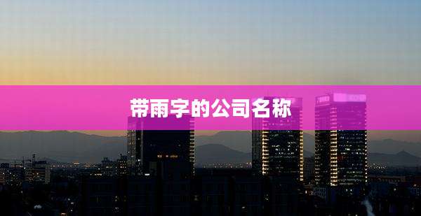 带雨字的公司名称