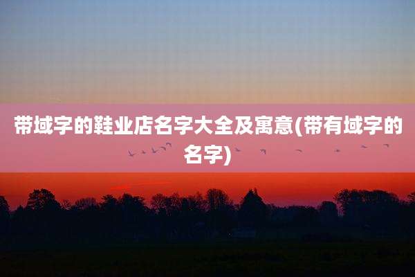 带域字的鞋业店名字大全及寓意(带有域字的名字)