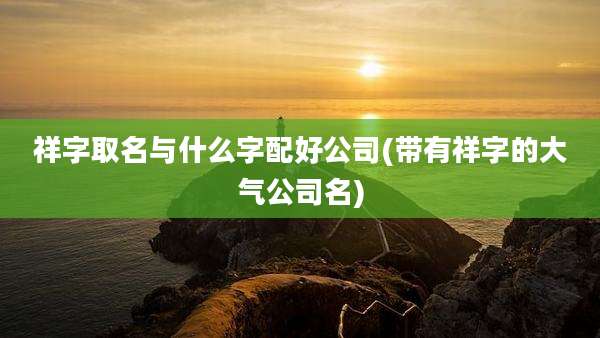 祥字取名与什么字配好公司(带有祥字的大气公司名)