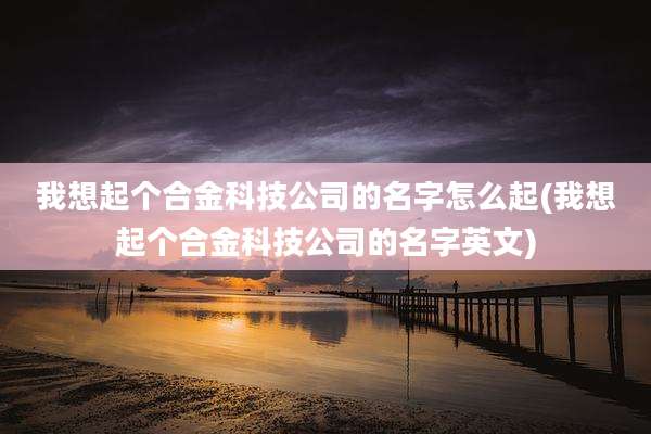 我想起个合金科技公司的名字怎么起(我想起个合金科技公司的名字英文)