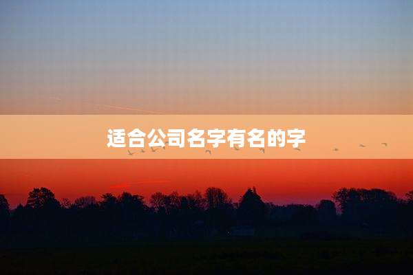 适合公司名字有名的字