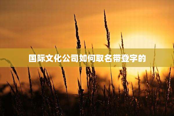 国际文化公司如何取名带登字的