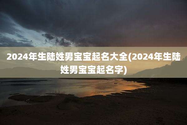 2024年生陆姓男宝宝起名大全(2024年生陆姓男宝宝起名字)