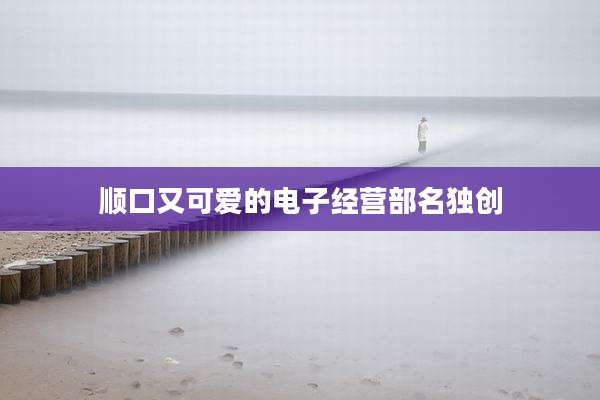 顺口又可爱的电子经营部名独创