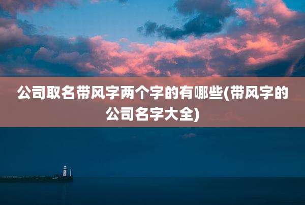 公司取名带风字两个字的有哪些(带风字的公司名字大全)