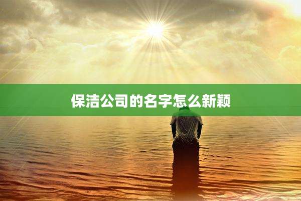保洁公司的名字怎么新颖