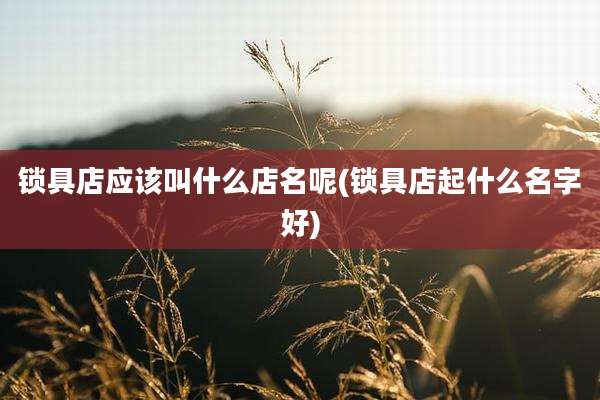 锁具店应该叫什么店名呢(锁具店起什么名字好)