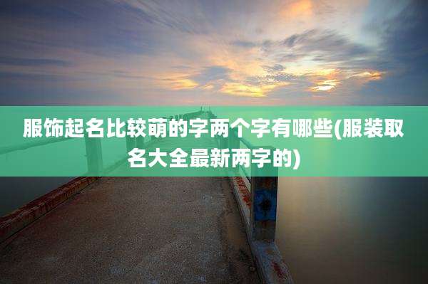 服饰起名比较萌的字两个字有哪些(服装取名大全最新两字的)