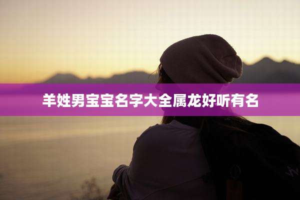 羊姓男宝宝名字大全属龙好听有名