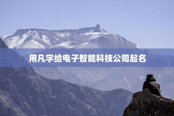 用凡字给电子智能科技公司起名