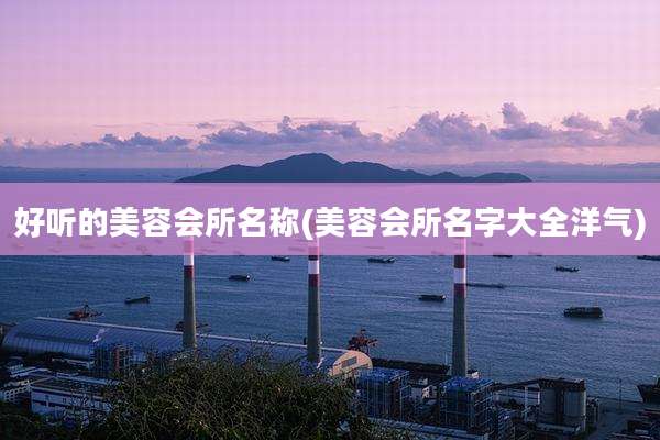 好听的美容会所名称(美容会所名字大全洋气)